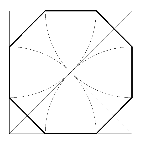 construct an octagon in a square