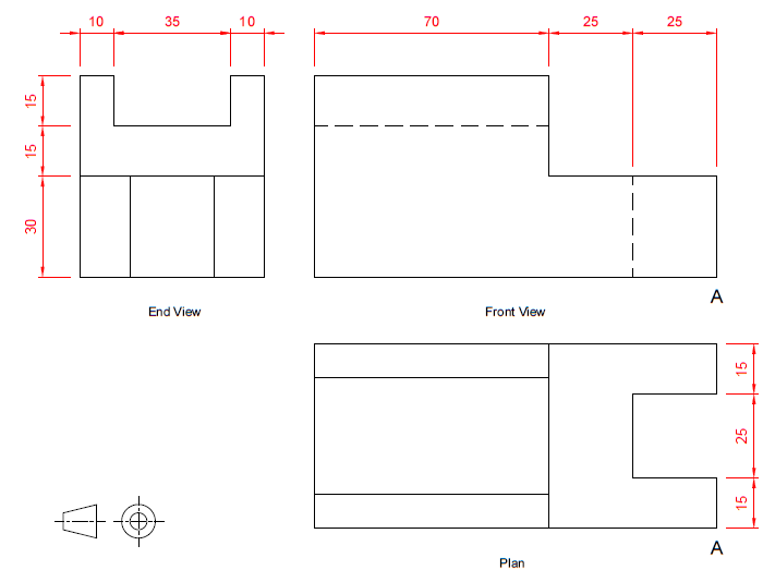 orthographic views to isometric
