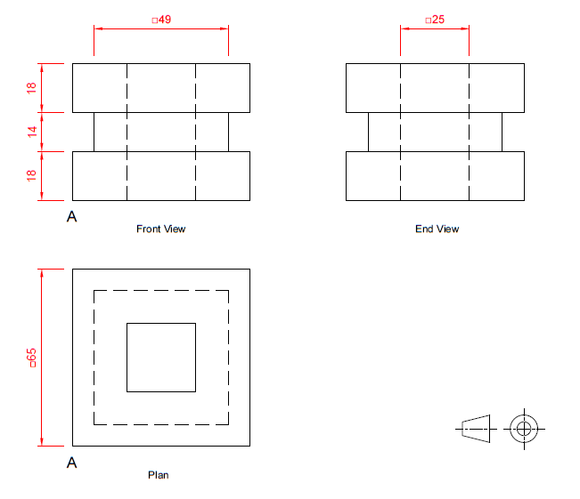 orthographic to pictorial views