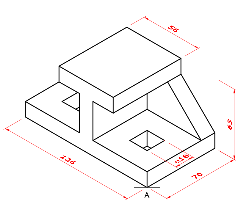 two-point perspective projection exercise block