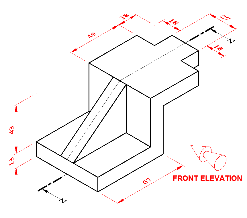 sectional drawing with web