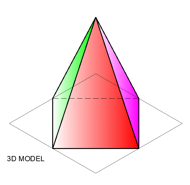 square pyramid surface development