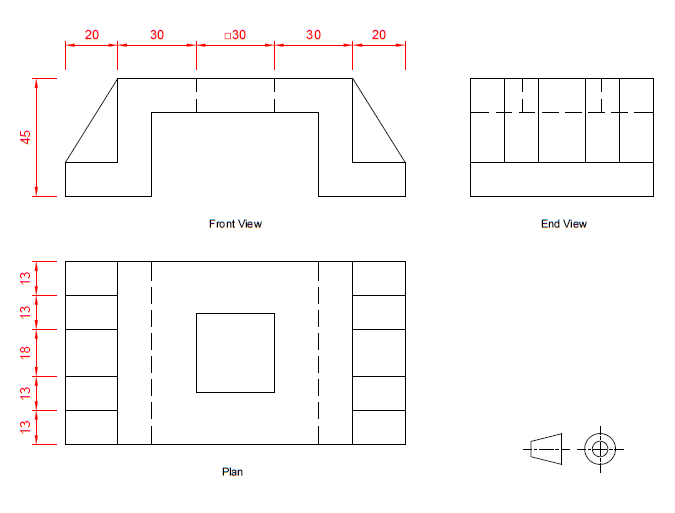 ortho to picto with hidden lines